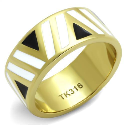 Anillos Para Mujer Color Plata de 316L Acero Inoxidable 316L Stainless Steel Ring with Epoxy Multi Color Caserta - Jewelry Store by Erik Rayo