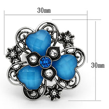 Load image into Gallery viewer, Anillos Para Mujer Color Plata de 316L Acero Inoxidable Color Azul Mar TK1149 - Jewelry Store by Erik Rayo
