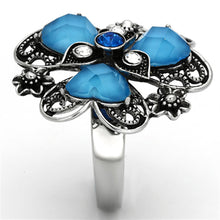 Load image into Gallery viewer, Anillos Para Mujer Color Plata de 316L Acero Inoxidable Color Azul Mar TK1149 - Jewelry Store by Erik Rayo
