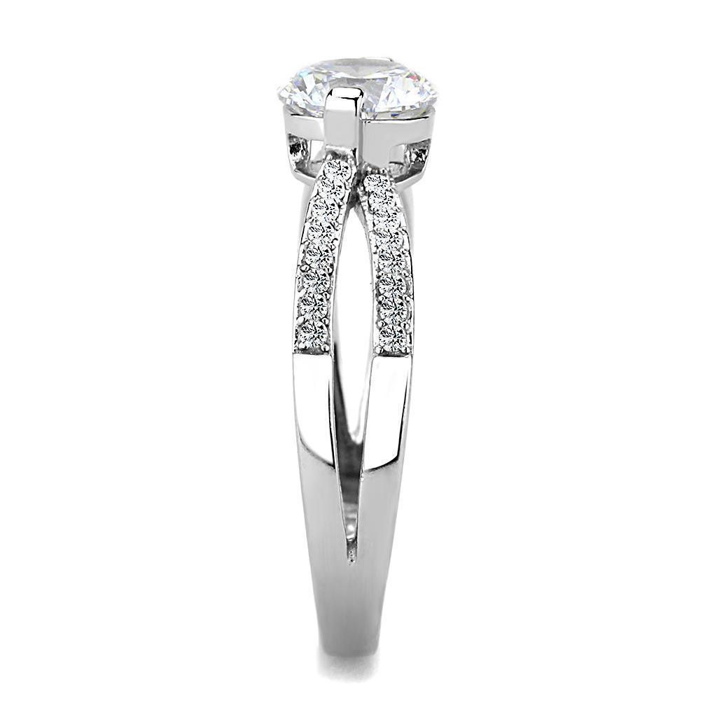 Anillos Para Mujer Color Plata de 316L Acero Inoxidable con Diamante Zirconia Cubica DA002 - Jewelry Store by Erik Rayo