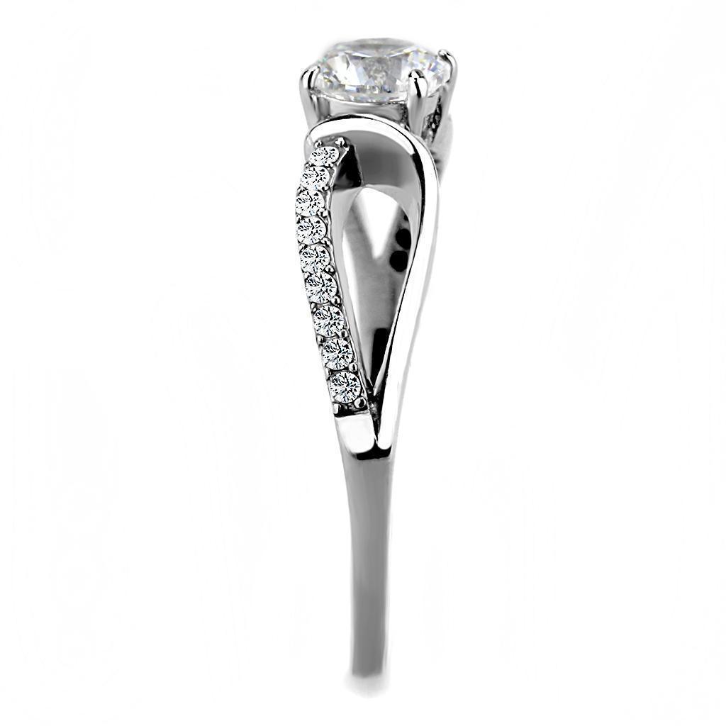 Anillos Para Mujer Color Plata de 316L Acero Inoxidable con Diamante Zirconia Cubica DA004 - Jewelry Store by Erik Rayo
