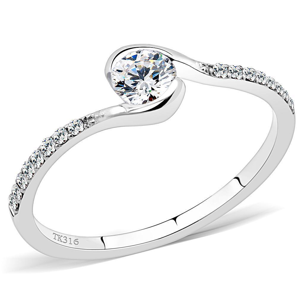 Anillos Para Mujer Color Plata de 316L Acero Inoxidable con Diamante Zirconia Cubica DA007 - Jewelry Store by Erik Rayo