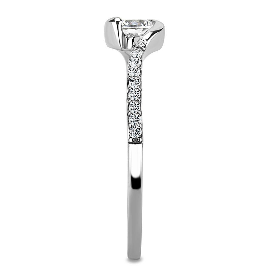 Anillos Para Mujer Color Plata de 316L Acero Inoxidable con Diamante Zirconia Cubica DA007 - Jewelry Store by Erik Rayo