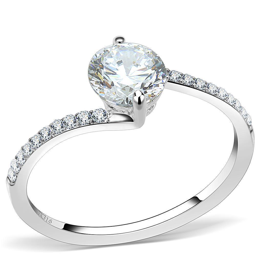 Anillos Para Mujer Color Plata de 316L Acero Inoxidable con Diamante Zirconia Cubica DA013 - Jewelry Store by Erik Rayo