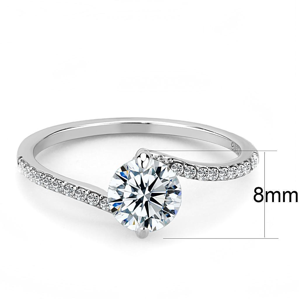 Anillos Para Mujer Color Plata de 316L Acero Inoxidable con Diamante Zirconia Cubica DA013 - Jewelry Store by Erik Rayo