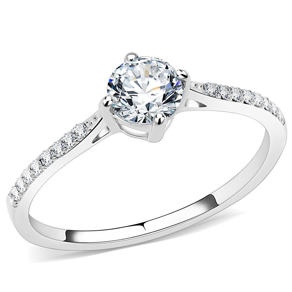 Anillos Para Mujer Color Plata de 316L Acero Inoxidable con Diamante Zirconia Cubica DA018 - Jewelry Store by Erik Rayo