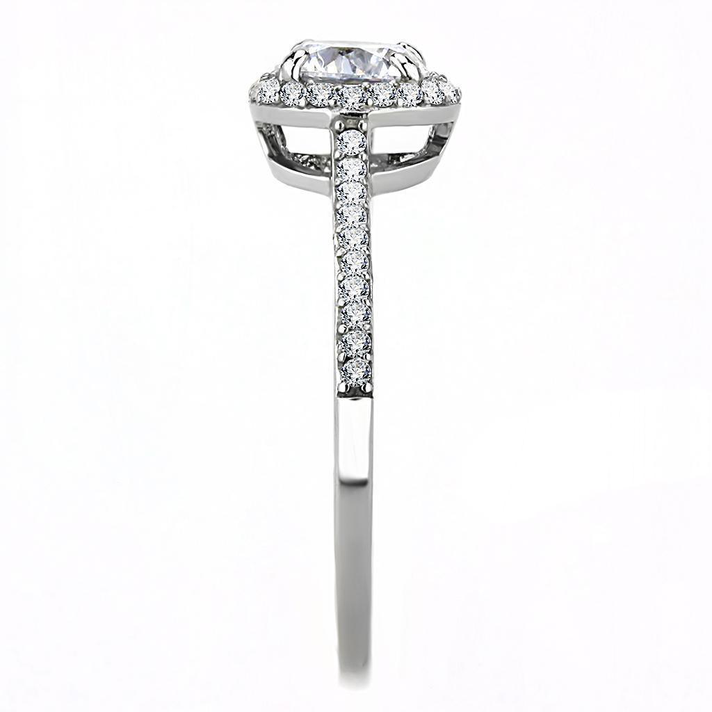 Anillos Para Mujer Color Plata de 316L Acero Inoxidable con Diamante Zirconia Cubica DA022 - Jewelry Store by Erik Rayo