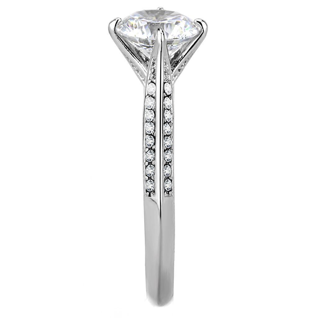 Anillos Para Mujer Color Plata de 316L Acero Inoxidable con Diamante Zirconia Cubica DA036 - Jewelry Store by Erik Rayo