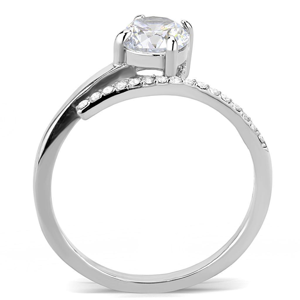 Anillos Para Mujer Color Plata de 316L Acero Inoxidable con Diamante Zirconia Cubica DA039 - Jewelry Store by Erik Rayo