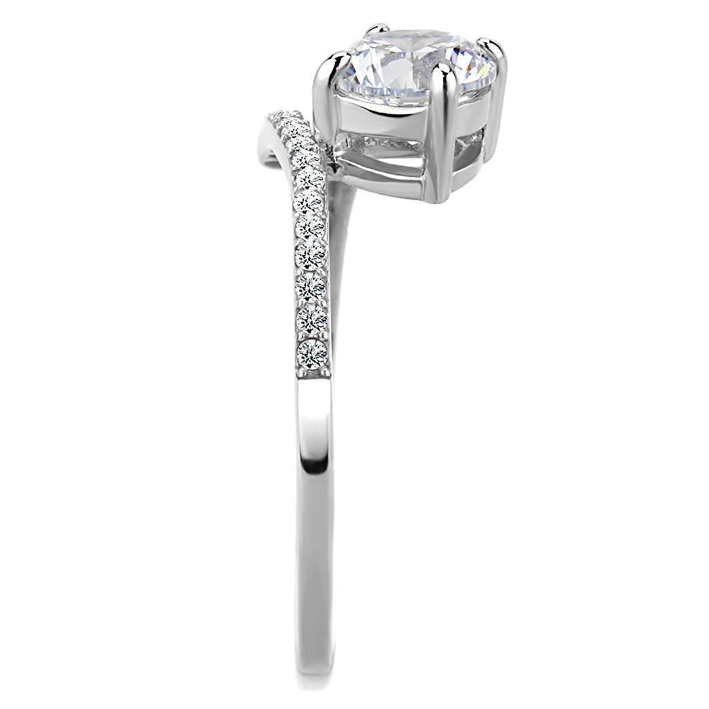 Anillos Para Mujer Color Plata de 316L Acero Inoxidable con Diamante Zirconia Cubica DA039 - Jewelry Store by Erik Rayo