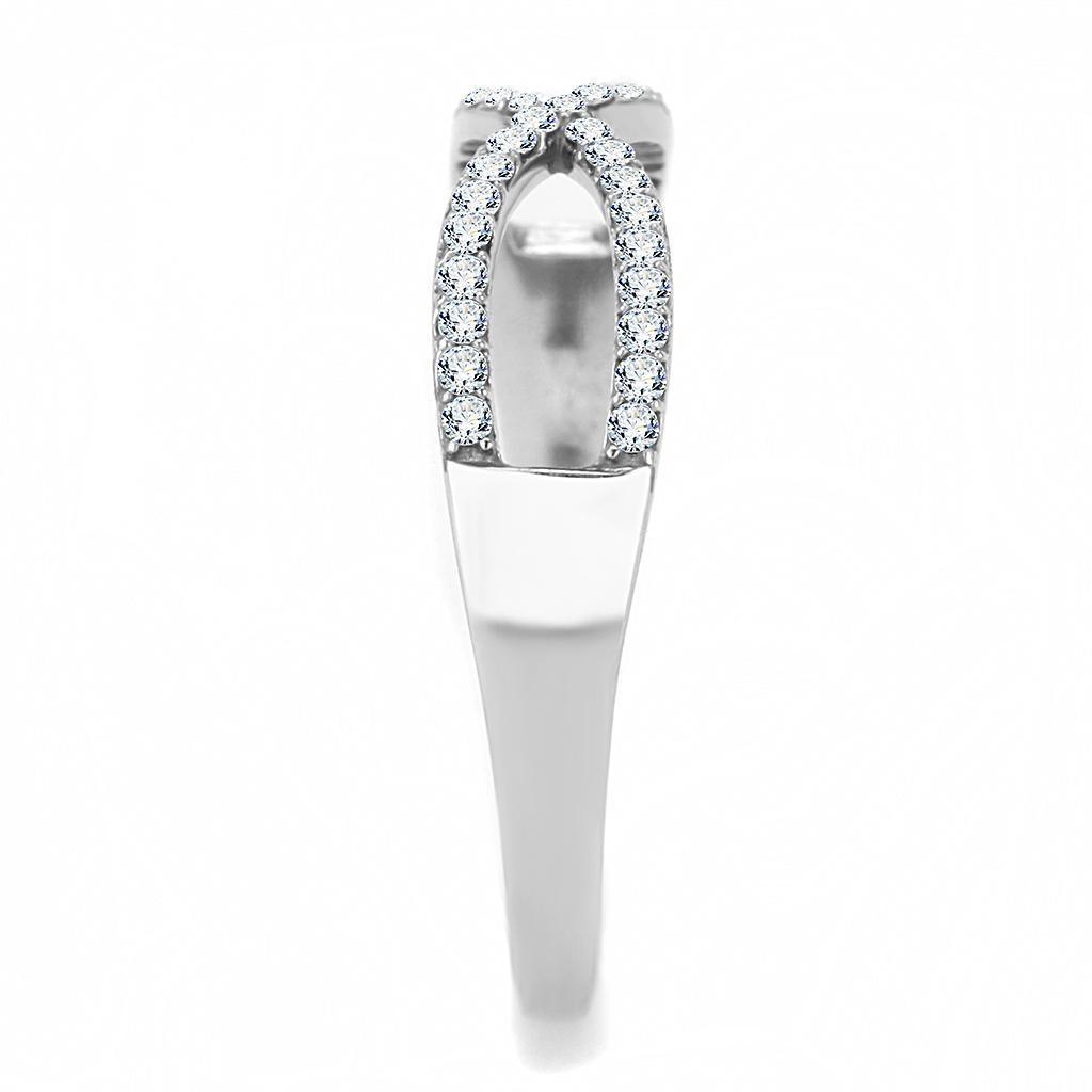 Anillos Para Mujer Color Plata de 316L Acero Inoxidable con Diamante Zirconia Cubica DA041 - Jewelry Store by Erik Rayo