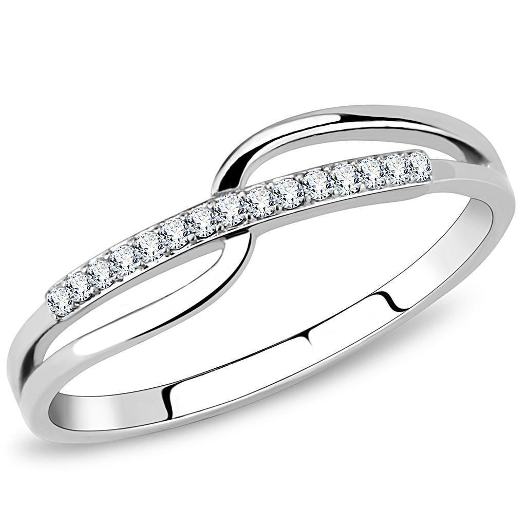Anillos Para Mujer Color Plata de 316L Acero Inoxidable con Diamante Zirconia Cubica DA045 - Jewelry Store by Erik Rayo