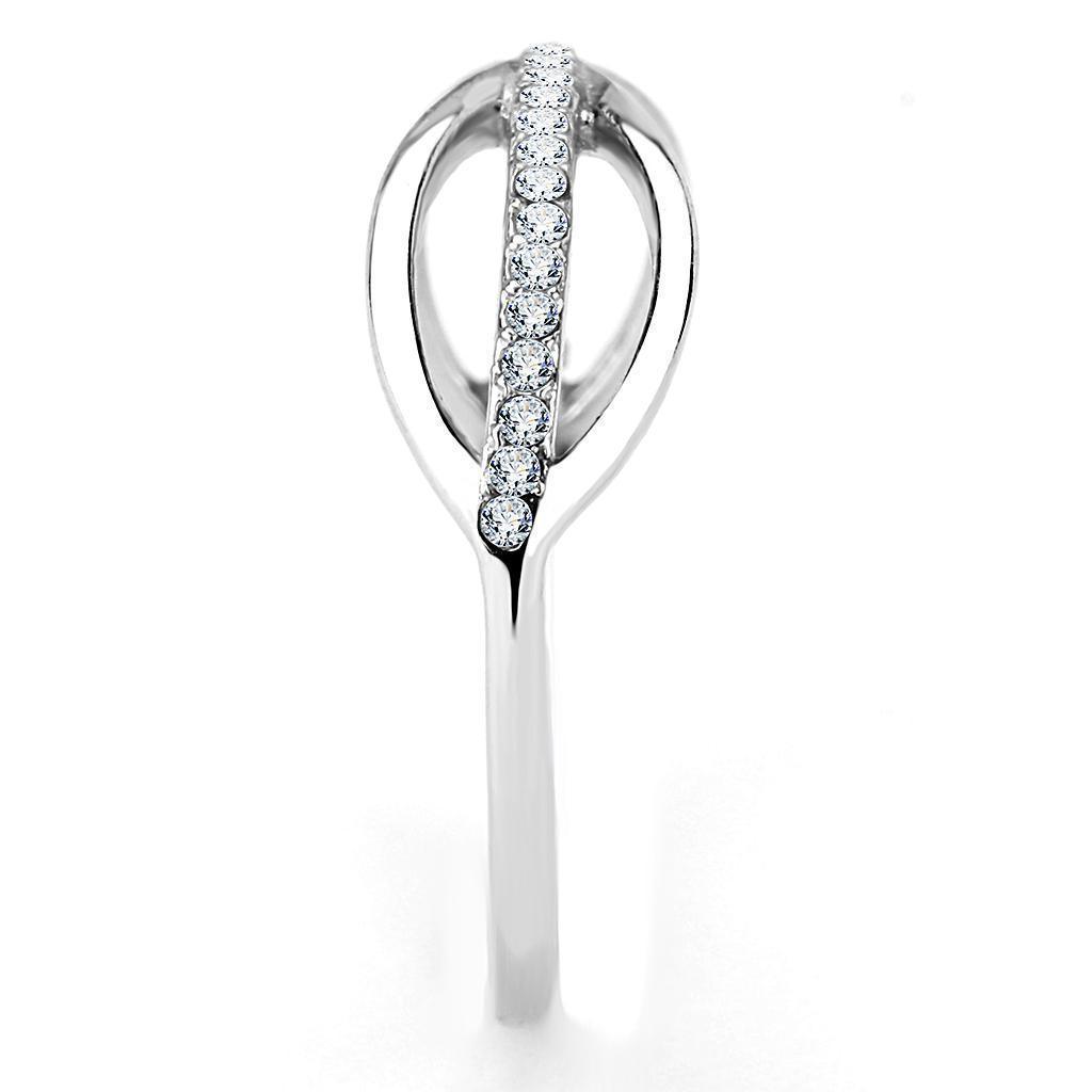 Anillos Para Mujer Color Plata de 316L Acero Inoxidable con Diamante Zirconia Cubica DA046 - Jewelry Store by Erik Rayo