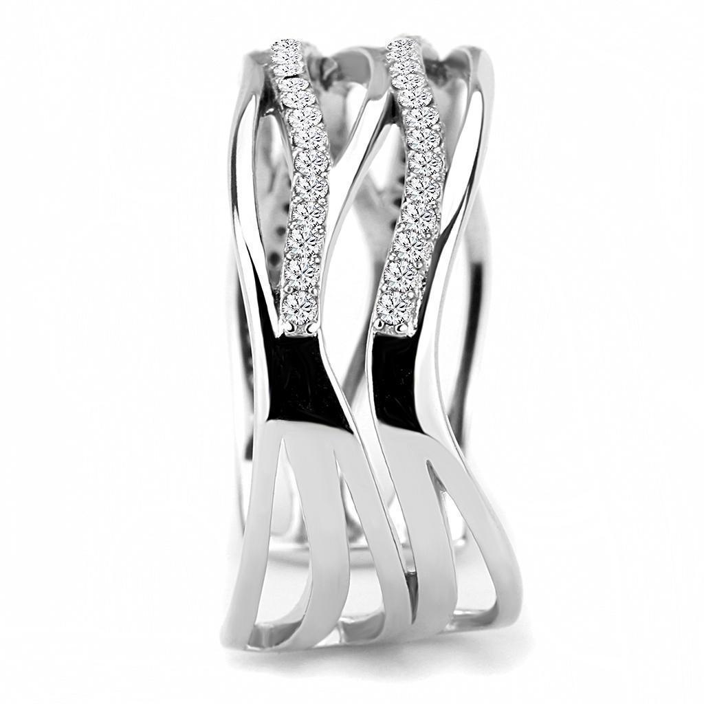Anillos Para Mujer Color Plata de 316L Acero Inoxidable con Diamante Zirconia Cubica DA047 - Jewelry Store by Erik Rayo