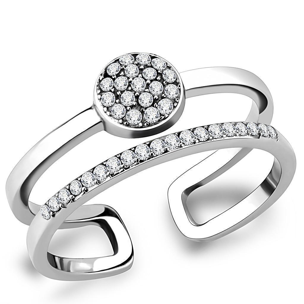 Anillos Para Mujer Color Plata de 316L Acero Inoxidable con Diamante Zirconia Cubica DA048 - Jewelry Store by Erik Rayo