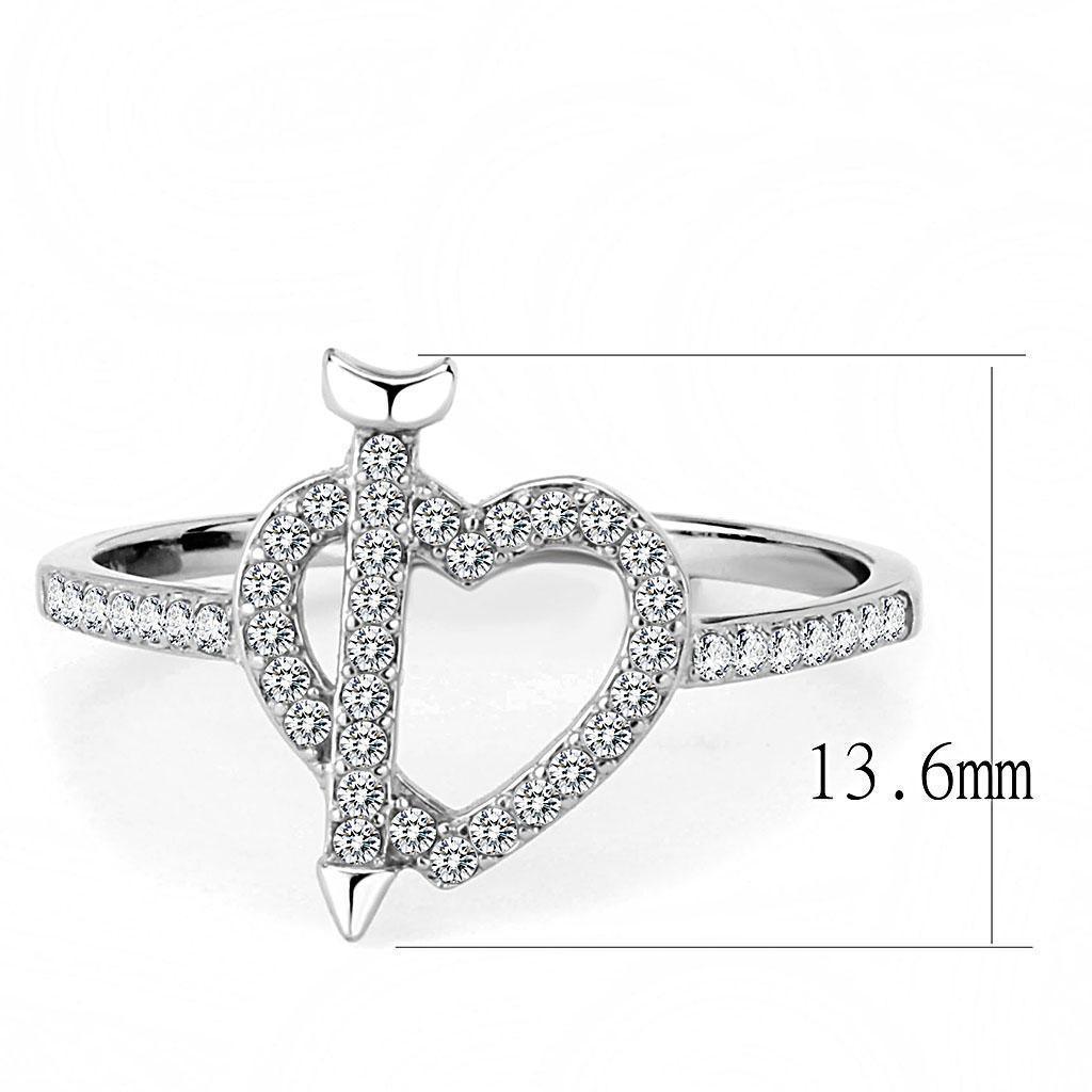 Anillos Para Mujer Color Plata de 316L Acero Inoxidable con Diamante Zirconia Cubica DA052 - Jewelry Store by Erik Rayo