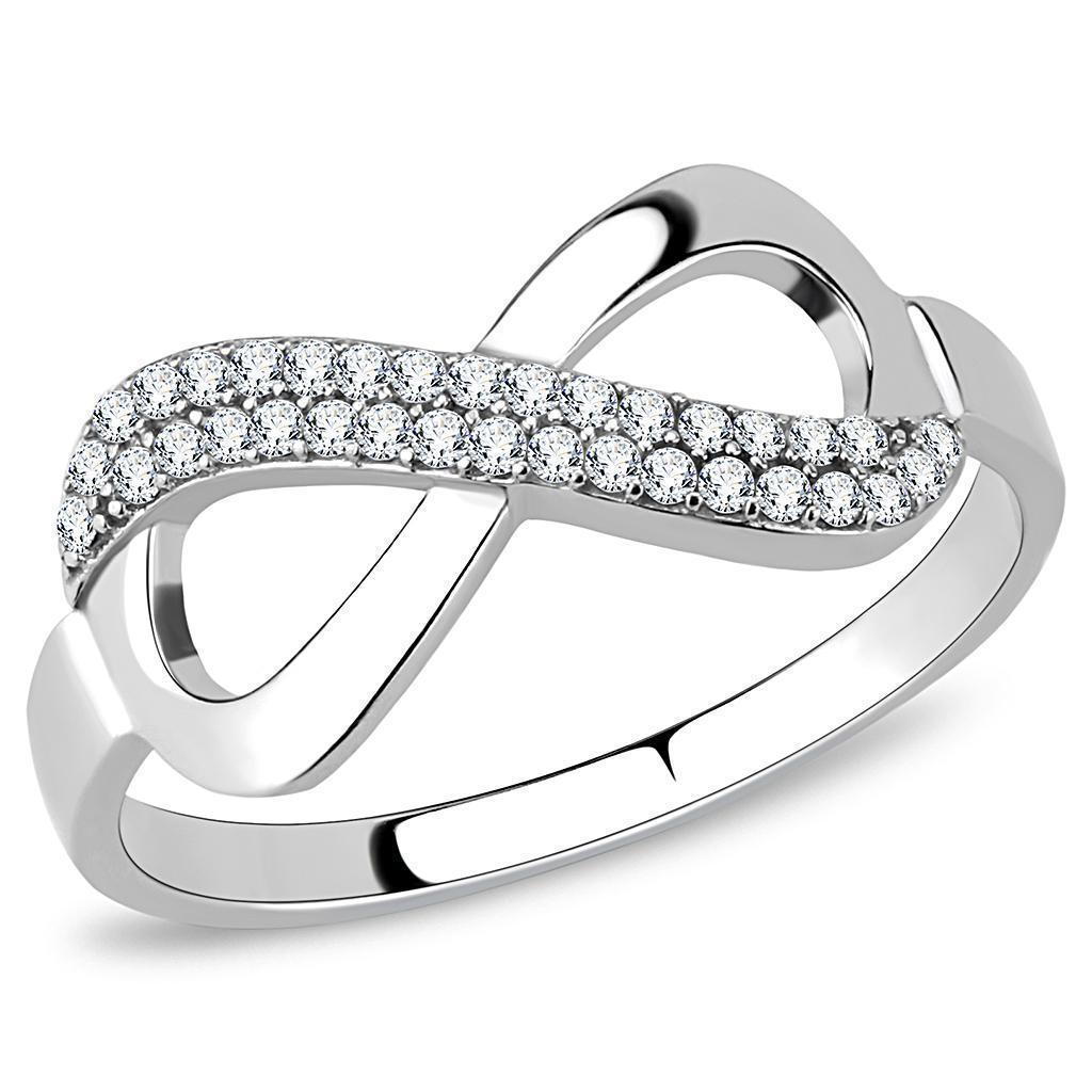 Anillos Para Mujer Color Plata de 316L Acero Inoxidable con Diamante Zirconia Cubica DA054 - Jewelry Store by Erik Rayo