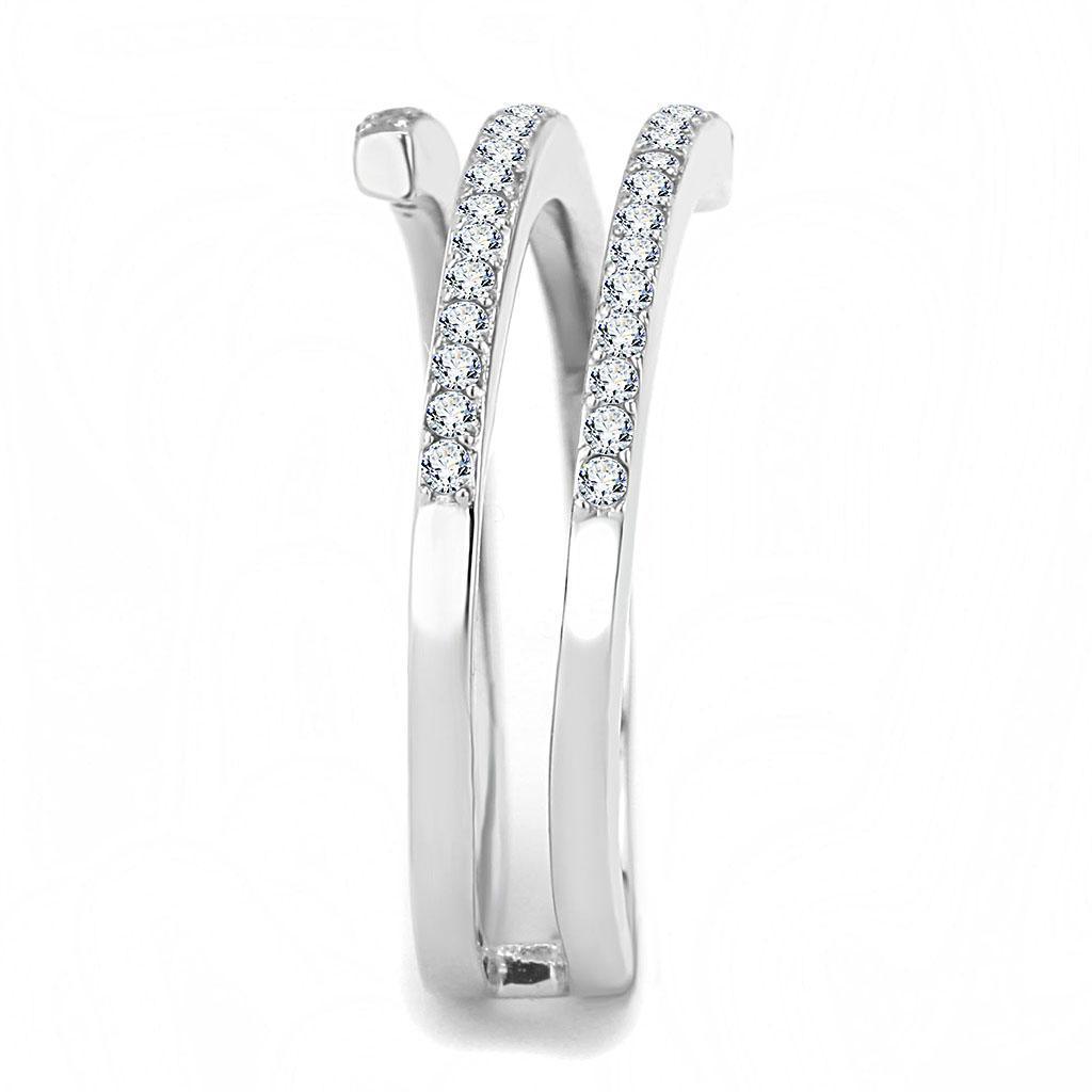 Anillos Para Mujer Color Plata de 316L Acero Inoxidable con Diamante Zirconia Cubica DA060 - Jewelry Store by Erik Rayo