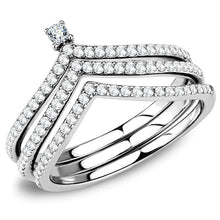 Load image into Gallery viewer, Anillos Para Mujer Color Plata de 316L Acero Inoxidable con Diamante Zirconia Cubica DA061 - Jewelry Store by Erik Rayo
