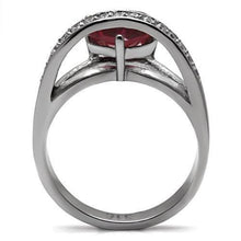 Load image into Gallery viewer, Anillos Para Mujer Color Plata de 316L Acero Inoxidable con Diamante Zirconia Cubica Ruby TK089 - Jewelry Store by Erik Rayo
