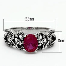 Load image into Gallery viewer, Anillos Para Mujer Color Plata de 316L Acero Inoxidable con Diamante Zirconia Cubica Ruby TK1112 - Jewelry Store by Erik Rayo
