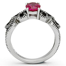 Load image into Gallery viewer, Anillos Para Mujer Color Plata de 316L Acero Inoxidable con Diamante Zirconia Cubica Ruby TK1112 - Jewelry Store by Erik Rayo
