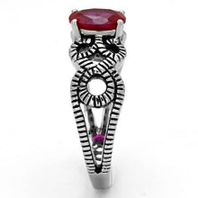 Load image into Gallery viewer, Anillos Para Mujer Color Plata de 316L Acero Inoxidable con Diamante Zirconia Cubica Ruby TK1112 - Jewelry Store by Erik Rayo
