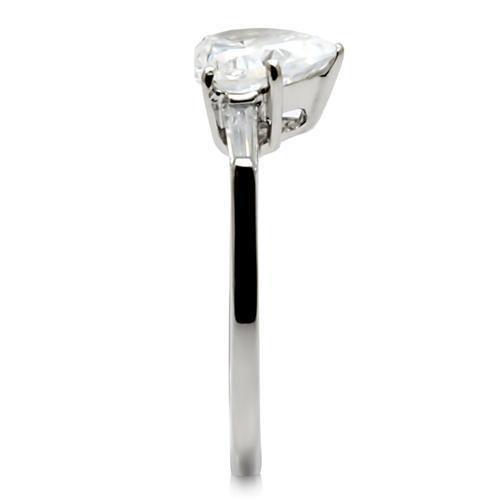 Anillos Para Mujer Color Plata de 316L Acero Inoxidable con Diamante Zirconia Cubica TK027 - Jewelry Store by Erik Rayo
