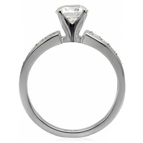 Anillos Para Mujer Color Plata de 316L Acero Inoxidable con Diamante Zirconia Cubica TK068 - Jewelry Store by Erik Rayo