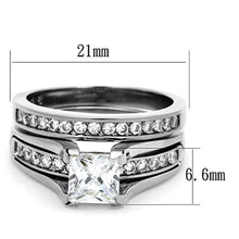 Load image into Gallery viewer, Anillos Para Mujer Color Plata de 316L Acero Inoxidable con Diamante Zirconia Cubica TK0W383 - Jewelry Store by Erik Rayo
