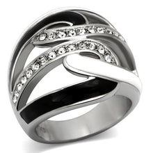 Load image into Gallery viewer, Anillos Para Mujer Color Plata de 316L Acero Inoxidable con Diamante Zirconia Cubica TK1018 - Jewelry Store by Erik Rayo
