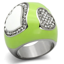 Load image into Gallery viewer, Anillos Para Mujer Color Plata de 316L Acero Inoxidable con Diamante Zirconia Cubica TK1021 - Jewelry Store by Erik Rayo
