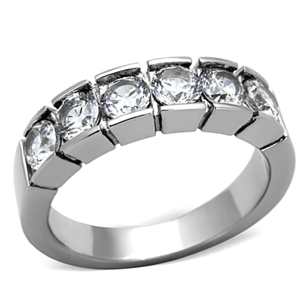 Anillos Para Mujer Color Plata de 316L Acero Inoxidable con Diamante Zirconia Cubica TK1082 - Jewelry Store by Erik Rayo