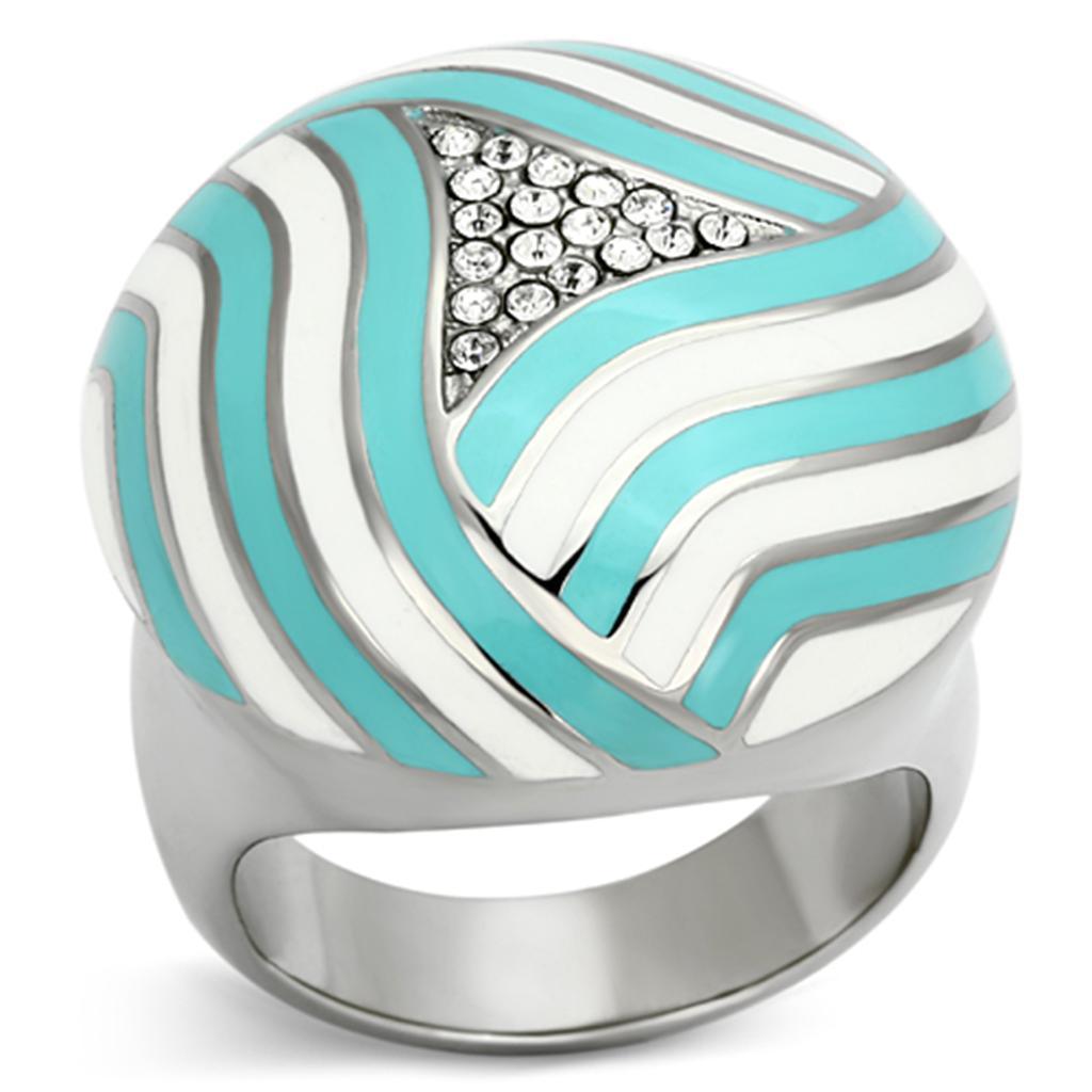 Anillos Para Mujer Color Plata de 316L Acero Inoxidable con Diamante Zirconia Cubica TK1138 - Jewelry Store by Erik Rayo