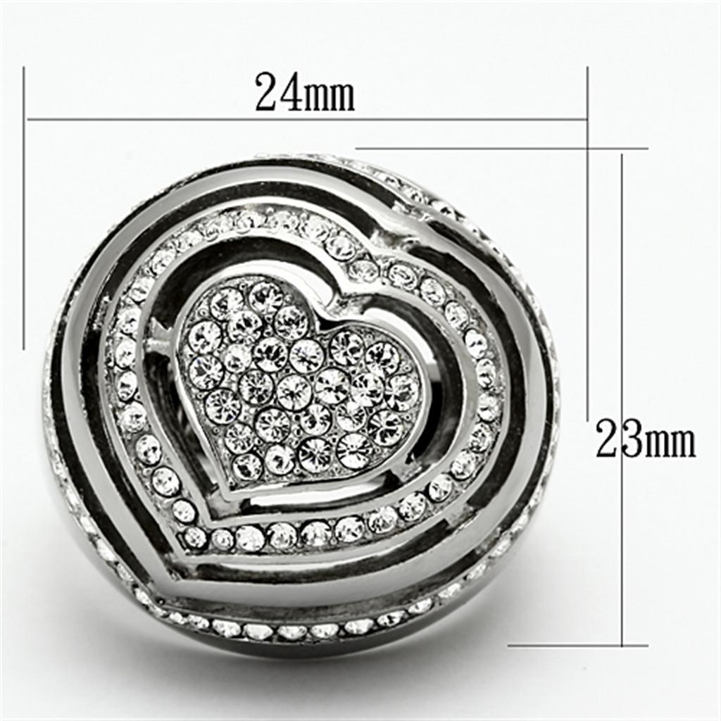 Anillos Para Mujer Color Plata de 316L Acero Inoxidable con Diamante Zirconia Cubica TK1141 - Jewelry Store by Erik Rayo