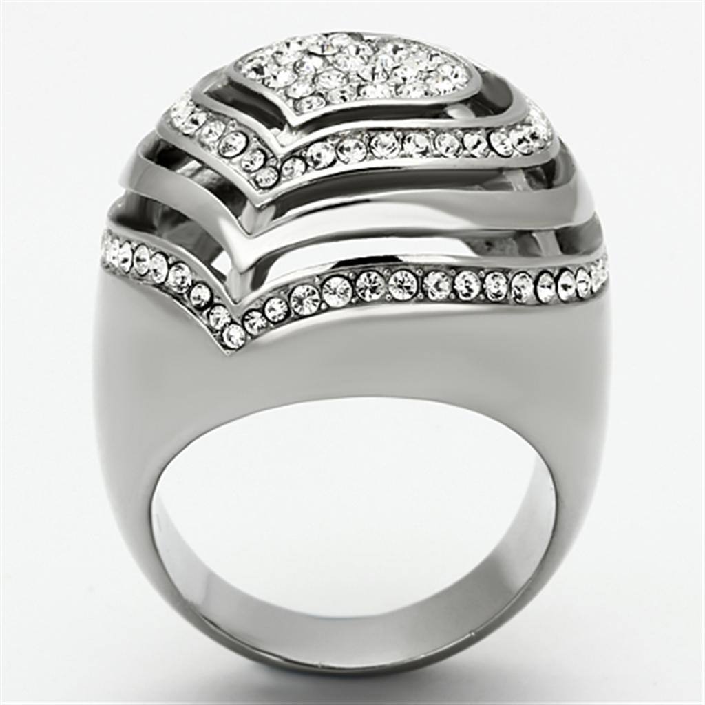 Anillos Para Mujer Color Plata de 316L Acero Inoxidable con Diamante Zirconia Cubica TK1141 - Jewelry Store by Erik Rayo