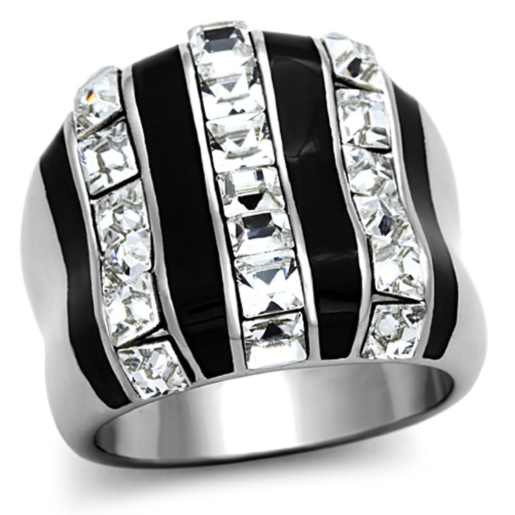 Anillos Para Mujer Color Plata de 316L Acero Inoxidable con Diamante Zirconia Cubica TK1213 - Jewelry Store by Erik Rayo