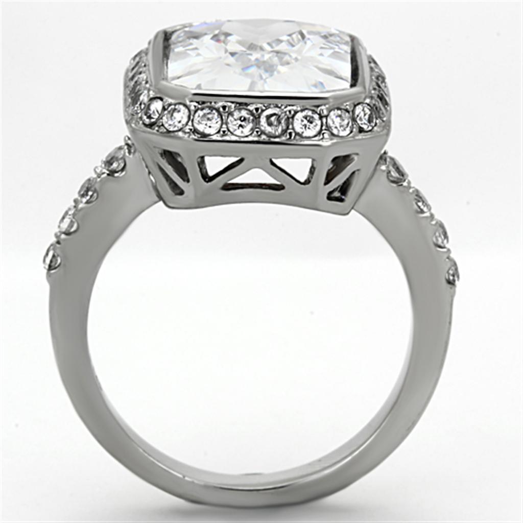 Anillos Para Mujer Color Plata de 316L Acero Inoxidable con Diamante Zirconia Cubica TK1226 - Jewelry Store by Erik Rayo