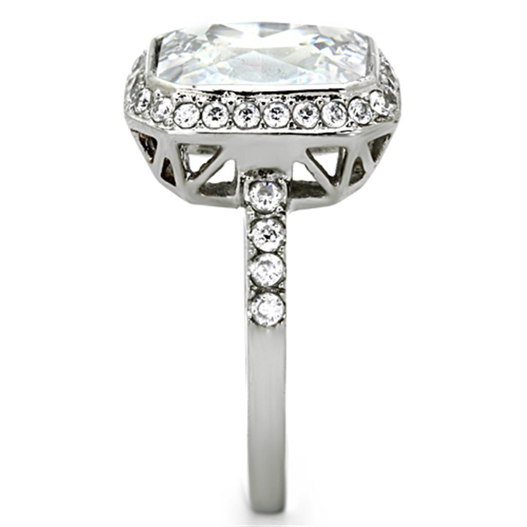 Anillos Para Mujer Color Plata de 316L Acero Inoxidable con Diamante Zirconia Cubica TK1226 - Jewelry Store by Erik Rayo
