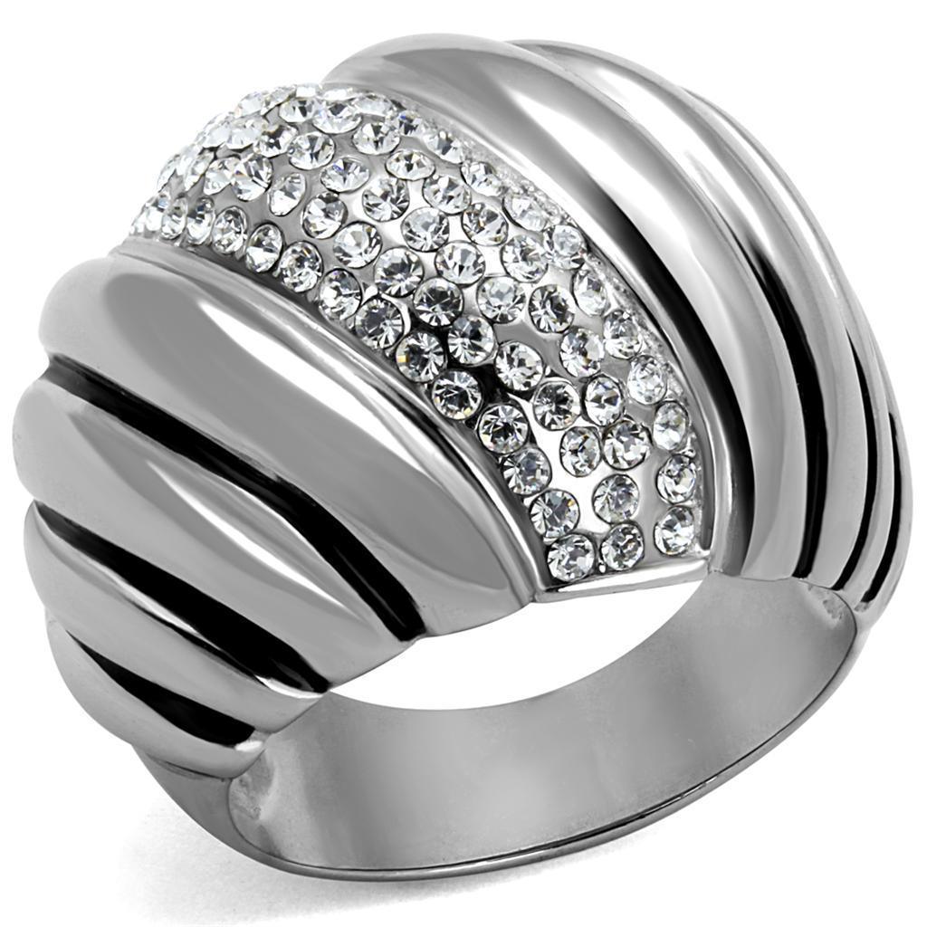 Anillos Para Mujer Color Plata de 316L Acero Inoxidable con Diamante Zirconia Cubica TK1304 - Jewelry Store by Erik Rayo