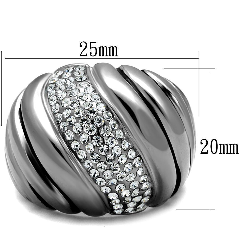 Anillos Para Mujer Color Plata de 316L Acero Inoxidable con Diamante Zirconia Cubica TK1304 - Jewelry Store by Erik Rayo
