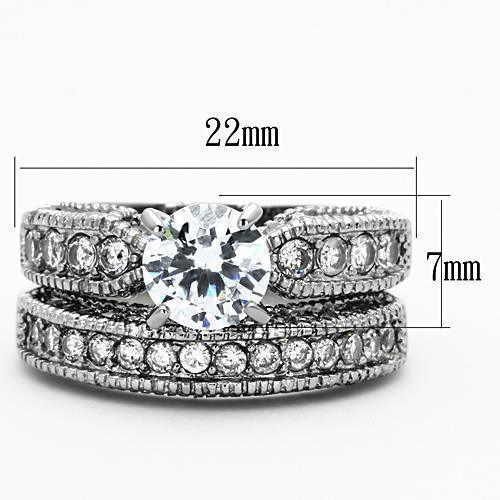 Anillos Para Mujer Color Plata de 316L Acero Inoxidable con Diamante Zirconia Cubica TK1318 - Jewelry Store by Erik Rayo
