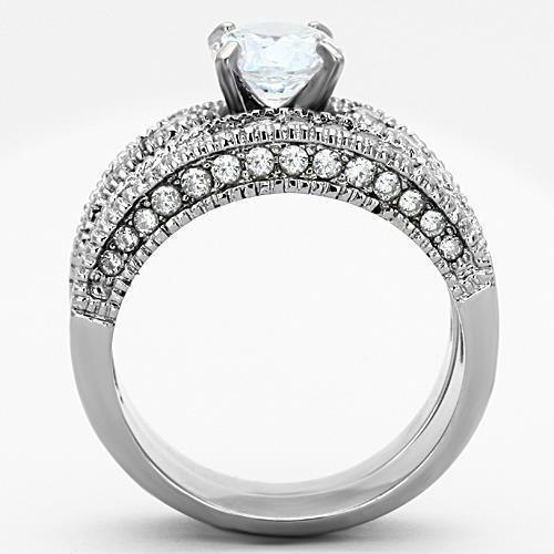 Anillos Para Mujer Color Plata de 316L Acero Inoxidable con Diamante Zirconia Cubica TK1318 - Jewelry Store by Erik Rayo