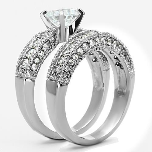 Anillos Para Mujer Color Plata de 316L Acero Inoxidable con Diamante Zirconia Cubica TK1318 - Jewelry Store by Erik Rayo
