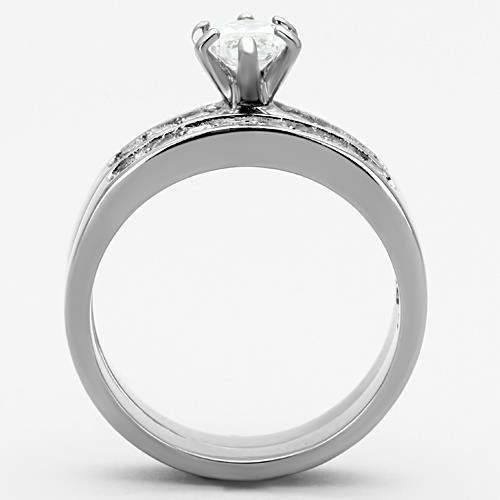 Anillos Para Mujer Color Plata de 316L Acero Inoxidable con Diamante Zirconia Cubica TK1319 - Jewelry Store by Erik Rayo