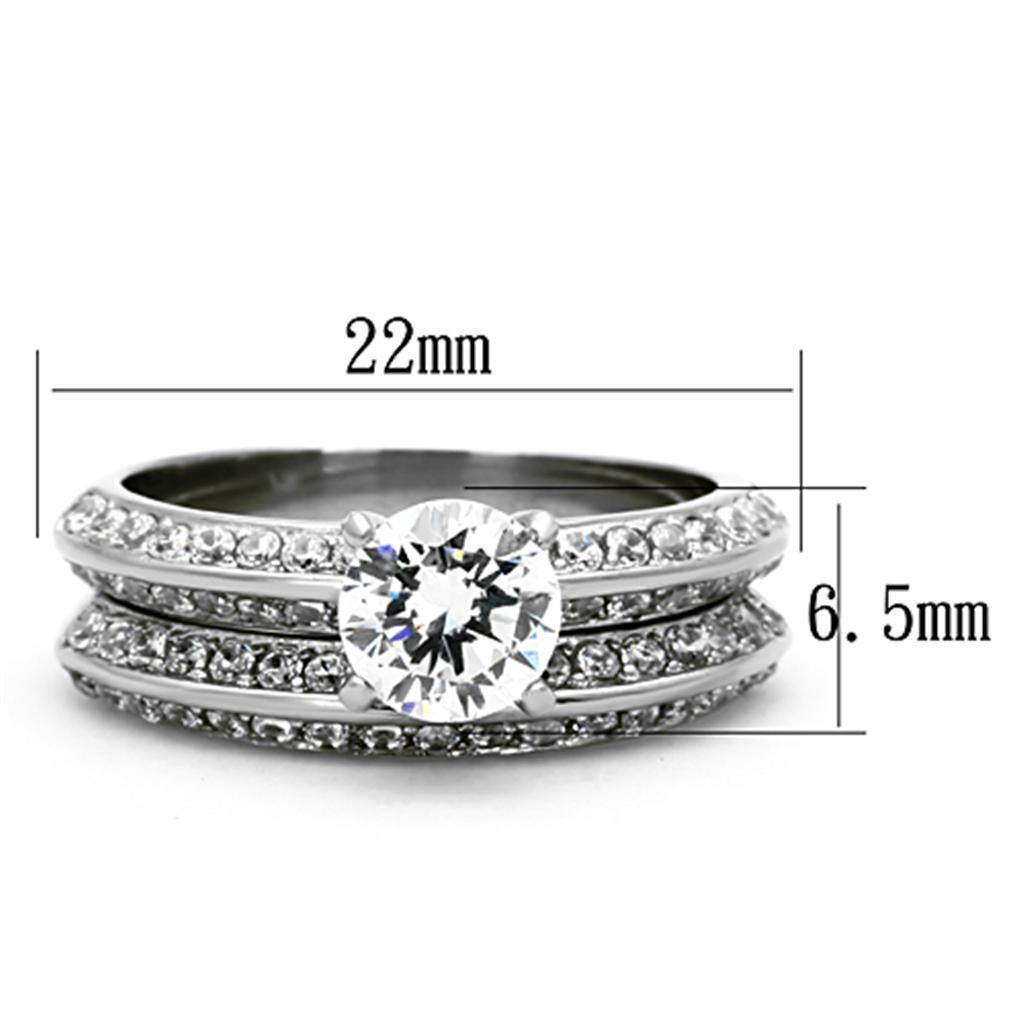 Anillos Para Mujer Color Plata de 316L Acero Inoxidable con Diamante Zirconia Cubica TK1320 - Jewelry Store by Erik Rayo