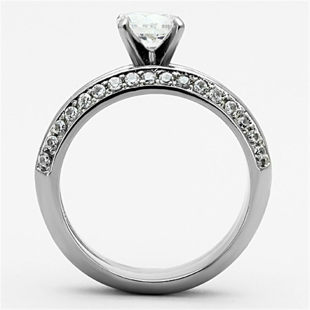 Anillos Para Mujer Color Plata de 316L Acero Inoxidable con Diamante Zirconia Cubica TK1320 - Jewelry Store by Erik Rayo