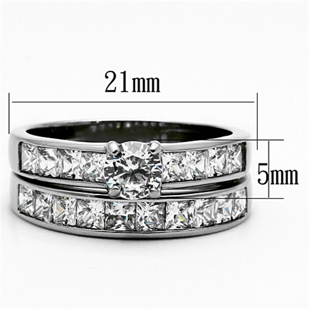 Anillos Para Mujer Color Plata de 316L Acero Inoxidable con Diamante Zirconia Cubica TK1321 - Jewelry Store by Erik Rayo