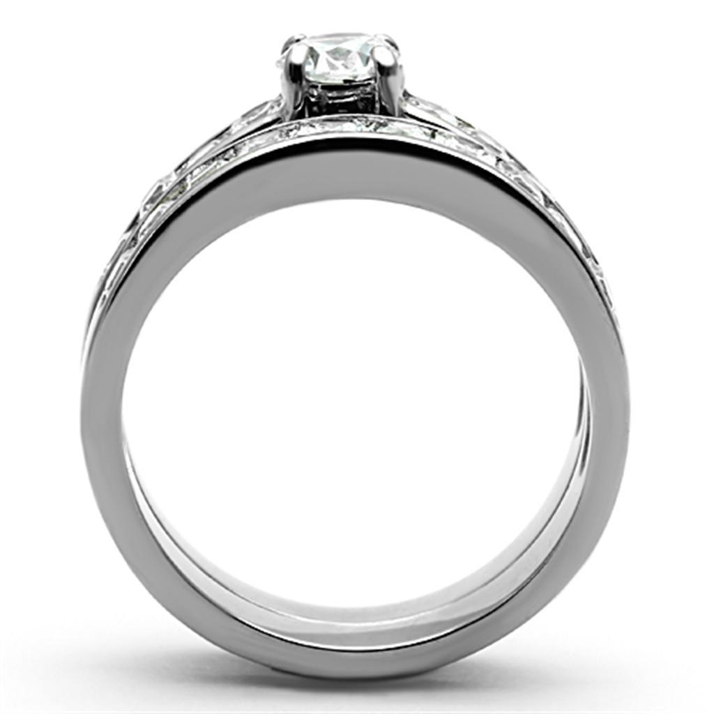 Anillos Para Mujer Color Plata de 316L Acero Inoxidable con Diamante Zirconia Cubica TK1321 - Jewelry Store by Erik Rayo