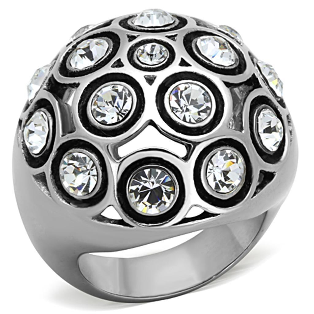 Anillos Para Mujer Color Plata de 316L Acero Inoxidable con Diamante Zirconia Cubica TK1325 - Jewelry Store by Erik Rayo